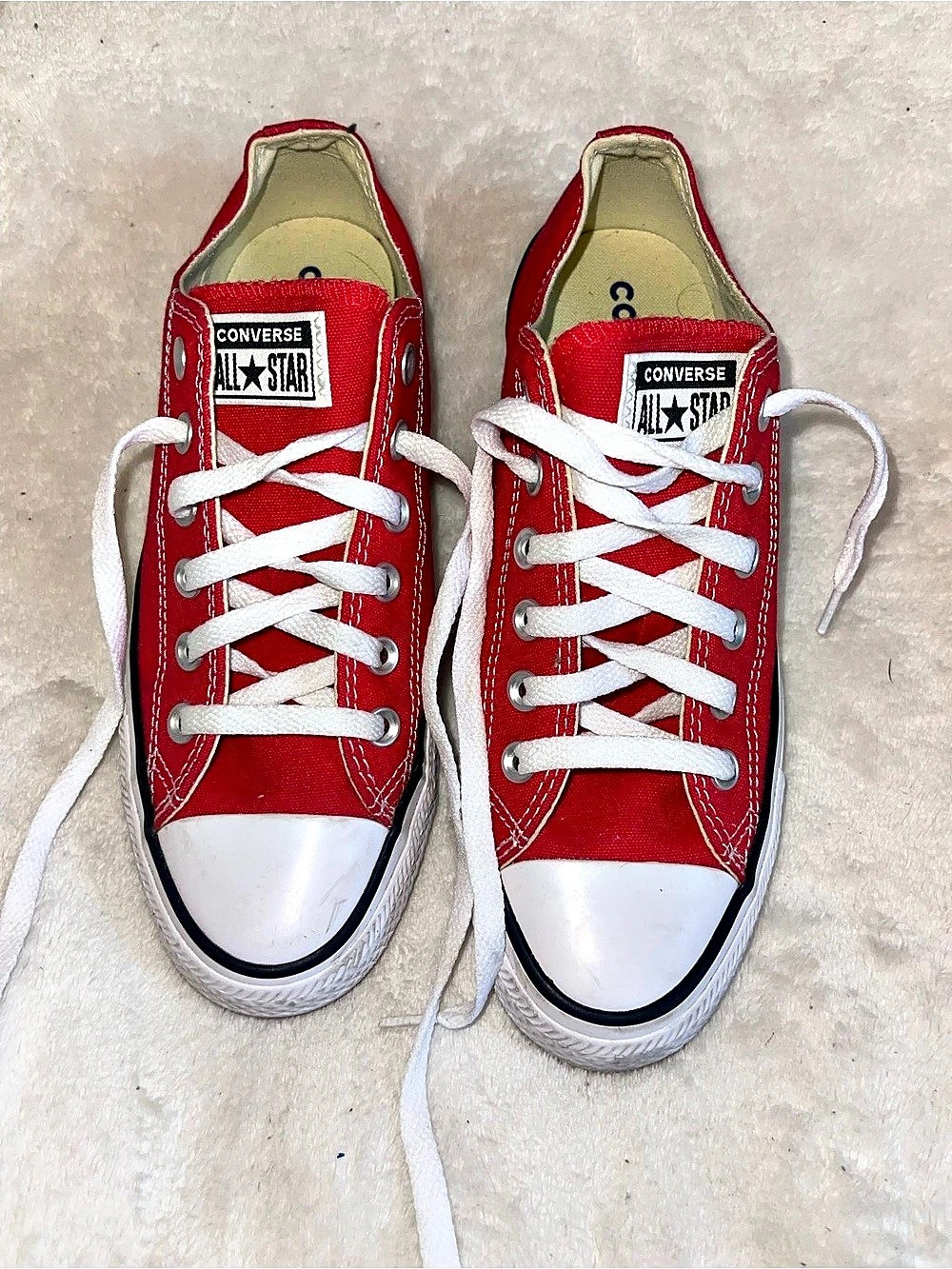 Converse Chuck Taylor All Star Low Top Red & White Sneakers US 8